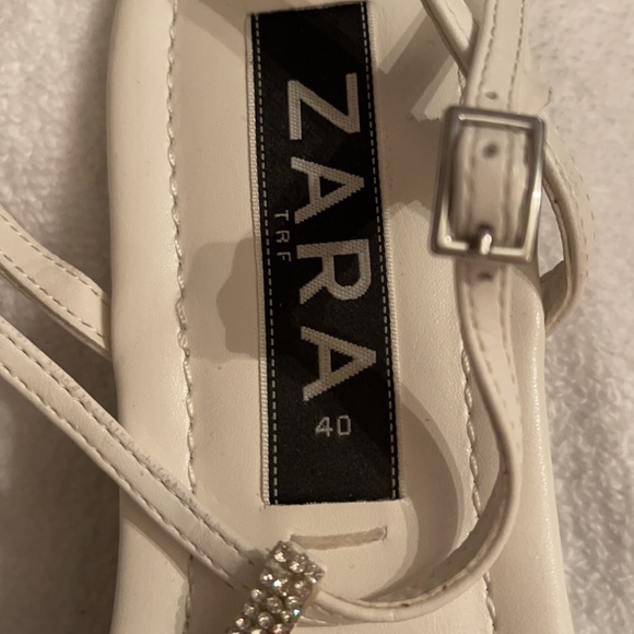 Zara/t-strap tie sandal w/rhinestone trim SZ49/US9 - Picture 3 of 8